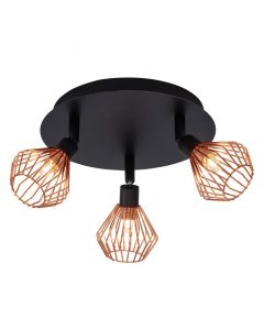 Industrialna lampa sufitowa miedziana, Keyshaira