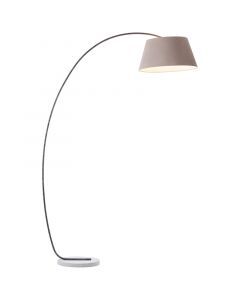 Betonowa lampa stojąca łukowa brązowa, Haroun, z przełącznik