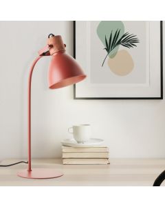 Rustykalna lampa stołowa czerwona, Thalina, z przełącznik