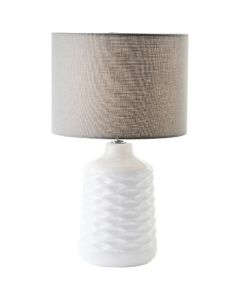 Retro lampa stołowa biała, Roelf, z przełącznik