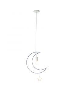 Metalowa lampa wisząca dla dzieci niebieska, Razia
