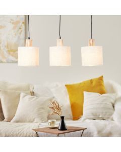 Rustykalna lampa wisząca beżowa, Joroes