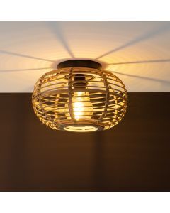 Rattanowa lampa sufitowa brązowa, Sevim