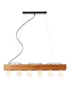 Drewniana lampa wisząca brązowa, Rasha