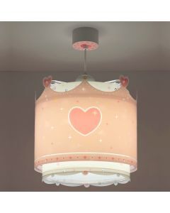 Różowa lampa wisząca dla dzieci plastikowa, Queen