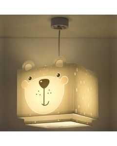 Szara lampa wisząca dla dzieci plastikowa, Bear