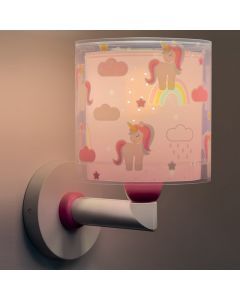 Różowy kinkiet dla dzieci plastikowy, Unicorn