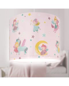 Plastikowa lampa wisząca dla dzieci różowa, Fairy