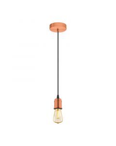 Metalowa vintage lampa wisząca miedziana, Christel