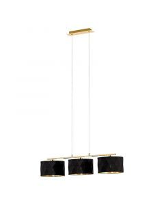 Tkanina design lampa wisząca czarna, Wessel