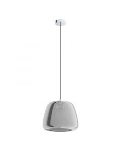 Szklana nowoczesna lampa wisząca chromowana, Gauke