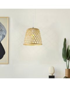 Rattanowa lampa wisząca brązowa, Durkje