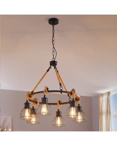 Stalowa industrialna lampa wisząca czarna, Simeon