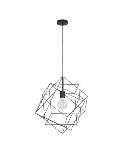 Stalowa industrialna lampa wisząca czarna, Aemilius