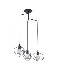 Stalowa industrialna lampa wisząca czarna, Aemilius