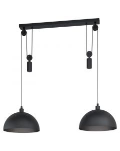 Stalowa industrialna lampa wisząca czarna, Yvette