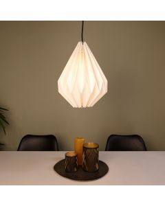 Papierowa lampa wisząca biała, Leco