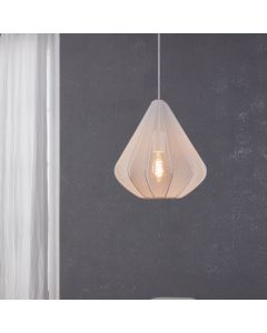Stalowa industrialna lampa wisząca biała, Agnese