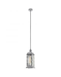 Metalowa retro lampa wisząca srebrna, Abderrahman