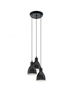 Metalowa industrialna lampa wisząca czarna, Lavinio
