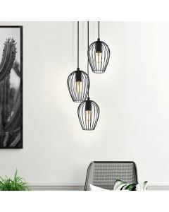 Metalowa industrialna lampa wisząca czarna, Kitana