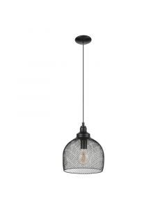 Stalowa industrialna lampa wisząca czarna, Aerys