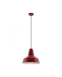Metalowa retro lampa wisząca czerwona, Praia