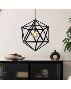 Metalowa industrialna lampa wisząca czarna, Agnita
