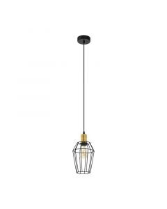 Metalowa industrialna lampa wisząca czarna, Aimen