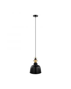 Metalowa retro lampa wisząca czarna, Alain