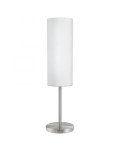 Szklana lampa stołowa niklowa, Ciuda, z przełącznik