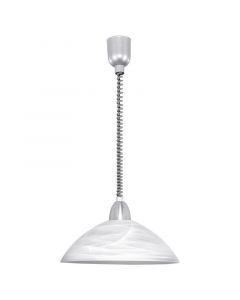 Szklana klasyczna lampa wisząca biała, Brandon