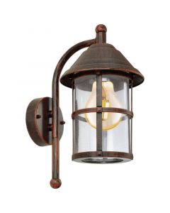 Szklana klasyczna lampa zewnętrzna brązowa, Gisele, IP23