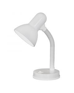 Plastikowa lampa biurkowa biała, Granza, z przełącznik