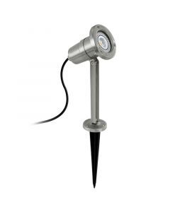 Stal Nierdzewna lampa dogruntowa srebrna, Judy, IP54, z przełącznik