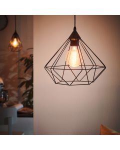 Metalowa industrialna lampa wisząca czarna, Costel