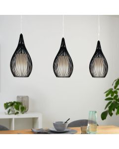 Szklana nowoczesna lampa wisząca czarna, Maritima