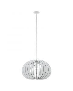 Drewniana rustykalna lampa wisząca biała, Bergama