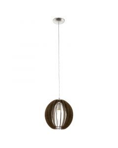 Drewniana rustykalna lampa wisząca brązowa, Bergama