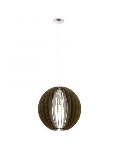 Drewniana rustykalna lampa wisząca brązowa, Bergama
