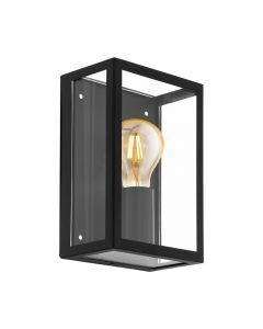 Stalowa industrialna lampa zewnętrzna czarna, Alihan, IP44