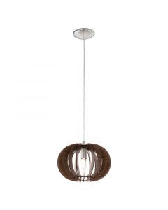 Drewniana rustykalna lampa wisząca brązowa, Kiran
