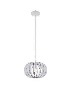 Drewniana rustykalna lampa wisząca biała, Kiran