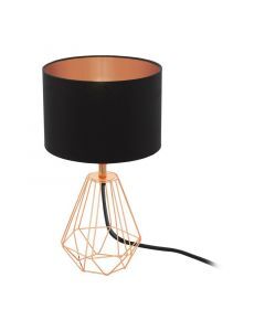Tkanina design lampa stołowa miedziana, Acri, z przełącznik