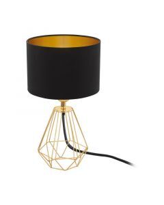 Tkanina design lampa stołowa mosiądz, Acri, z przełącznik