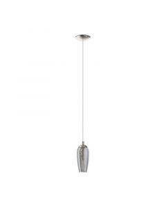 Szklana design lampa wisząca niklowa, Olcay