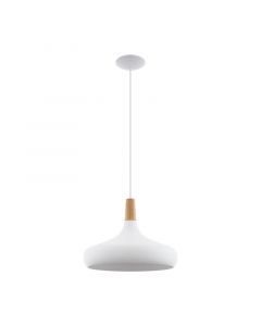 Stalowa lampa wisząca biała, Tjebbe