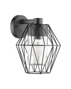 Metalowa industrialna lampa zewnętrzna czarna, Stan, IP44