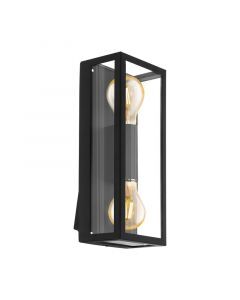 Stalowa industrialna lampa zewnętrzna czarna, Alihan, IP44