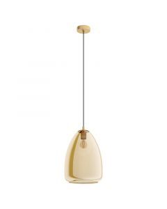 Szklana design lampa wisząca bursztynowa, Fredericus